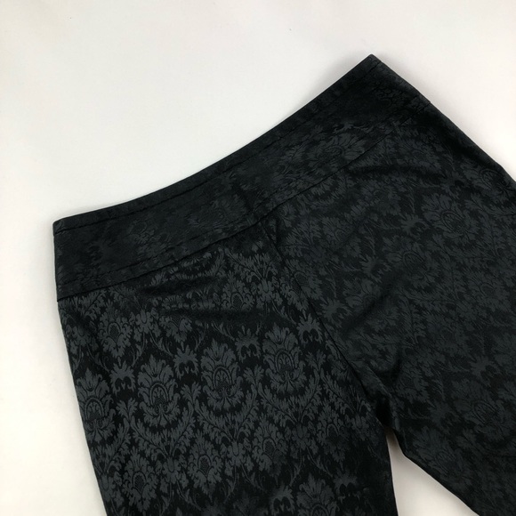 Arden B. Damask Pattern Black Flare Pants - Picture 4 of 7